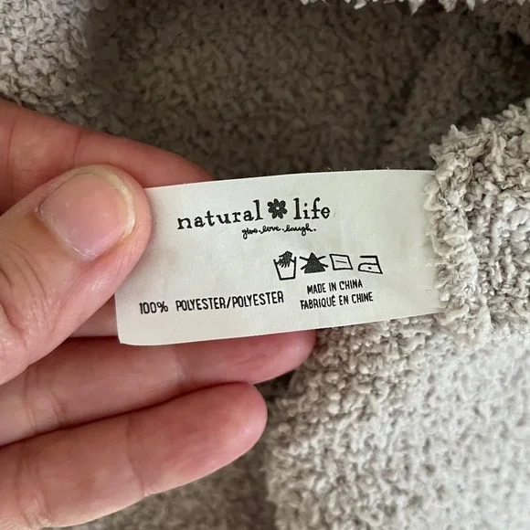 Natural Life Cozy Up Dress Fleece Long Sleeve Beige Size Large - Picture 7 of 8